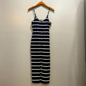 No Boundries Striped Stretch Slit Dress